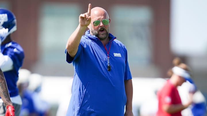 New York Giants head coach Brian Daboll during training camp drills.