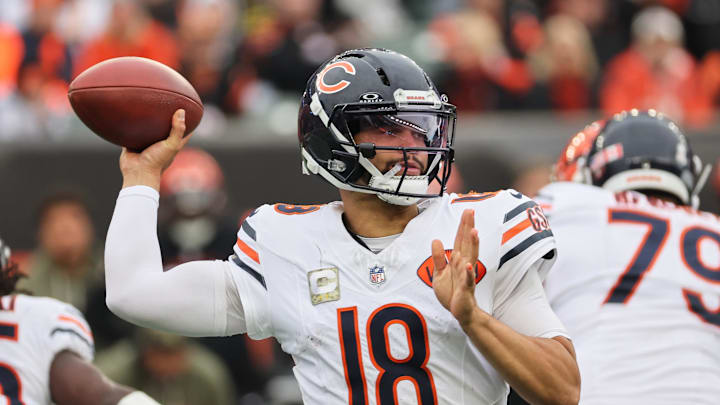 Caleb Williams and the Bears will look to keep it rolling against the Giants in Week 10.