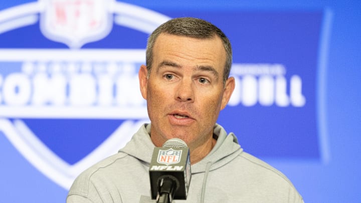 Feb 27, 2024; Indianapolis, IN, USA; Buffalo Bills general manager Brandon Beane talks to the media at the 2024 NFL Combine at Indiana Convention Center. Mandatory Credit: Trevor Ruszkowski-Imagn Images Feb 27, 2024; Indianapolis, IN, USA; Buffalo Bills general manager Brandon Beane talks to the media at the 2024 NFL Combine at Indiana Convention Center. Mandatory Credit: Trevor Ruszkowski-Imagn Images