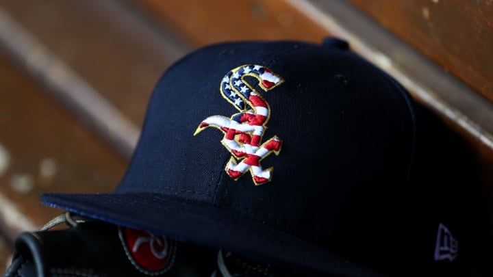 Jul 3, 2018; Cincinnati, OH, USA; A view of the American flag in the Sox logo on an official White Sox New Era on field hat during the game of the Chicago White Sox against the Cincinnati Reds at Great American Ball Park. Mandatory Credit: Aaron Doster-USA TODAY Sports Jul 3, 2018; Cincinnati, OH, USA; A view of the American flag in the Sox logo on an official White Sox New Era on field hat during the game of the Chicago White Sox against the Cincinnati Reds at Great American Ball Park. Mandatory Credit: Aaron Doster-USA TODAY Sports