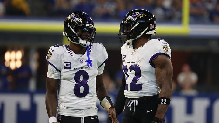 The Baltimore Ravens, running back Derrick Henry (22) and quarterback Lamar Jackson are second in the odds to win the Super Bowl. The Baltimore Ravens, running back Derrick Henry (22) and quarterback Lamar Jackson are second in the odds to win the Super Bowl.