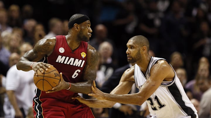 LeBron James (left) played some of his best basketball in the 2013 Finals, as evidenced by the worth of his jersey.