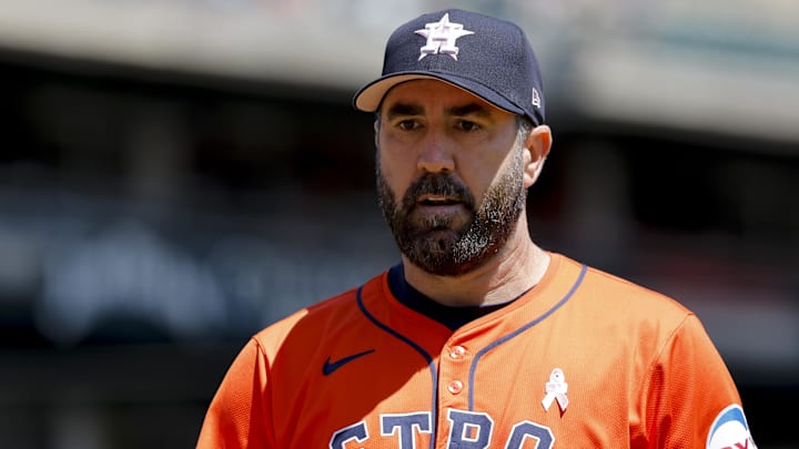 May 12, 2024; Detroit, Michigan, USA;  Houston Astros starting pitcher Justin Verlander (35) walks