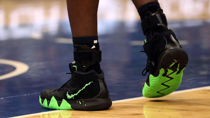 Dec 7, 2018; Orlando, FL, USA; A detail view of Orlando Magic forward Jonathan Isaac (1) Nike sneakers against the Indiana Pacers during the first quarter at Amway Center. Mandatory Credit: Kim Klement-Imagn Images