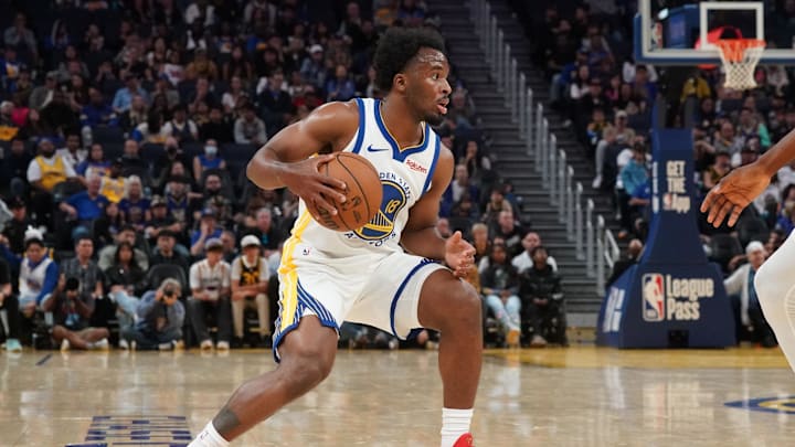 Golden State Warriors guard LJ Cryer (18) looks to pass against the Los Angeles Lakers in the fourth quarter at Chase Center. Mandatory Credit: David Gonzales-Imagn Images