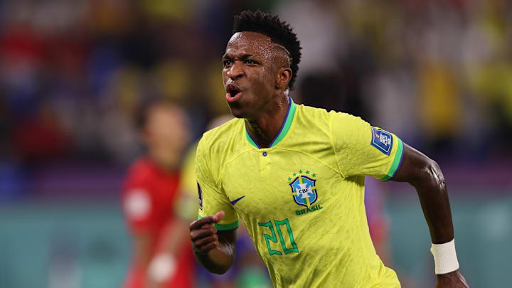 Vinícius Júnior atingiu a velocidade de 34 km/h na goleada do Brasil sobre a Coreia do Sul.