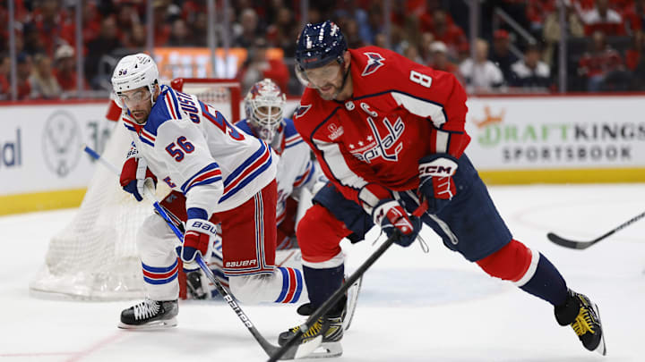 Apr 26, 2024; Washington, District of Columbia, USA; New York Rangers defenseman Erik Gustafsson