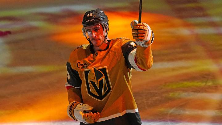 Apr 15, 2026; Las Vegas, Nevada, USA; Vegas Golden Knights right wing Reilly Smith (19) was named First Star of the Game after the Golden Knights defeated the Seattle Kraken 4-1 at T-Mobile Arena. Mandatory Credit: Stephen R. Sylvanie-Imagn Images Apr 15, 2026; Las Vegas, Nevada, USA; Vegas Golden Knights right wing Reilly Smith (19) was named First Star of the Game after the Golden Knights defeated the Seattle Kraken 4-1 at T-Mobile Arena. Mandatory Credit: Stephen R. Sylvanie-Imagn Images
