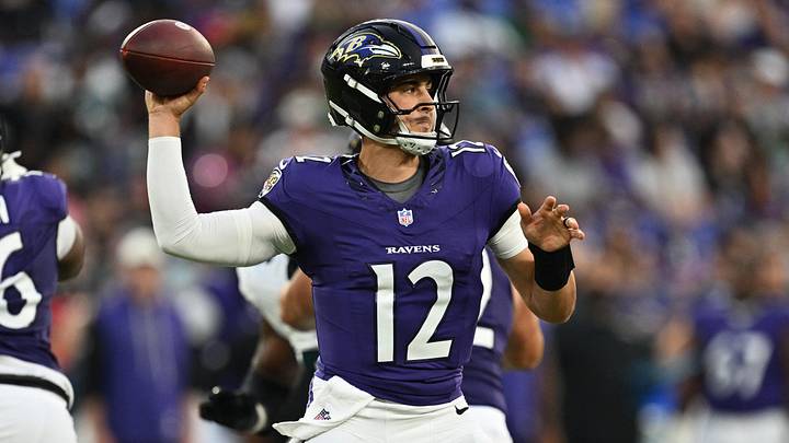 Aug 15, 2026; Baltimore, Maryland, USA; Baltimore Ravens quarterback Joe Fagnano (12) passes in the first quarter against the Philadelphia Eagles at M&T Bank Stadium. Mandatory Credit: Jamie Sabau-Imagn Images Aug 15, 2026; Baltimore, Maryland, USA; Baltimore Ravens quarterback Joe Fagnano (12) passes in the first quarter against the Philadelphia Eagles at M&T Bank Stadium. Mandatory Credit: Jamie Sabau-Imagn Images