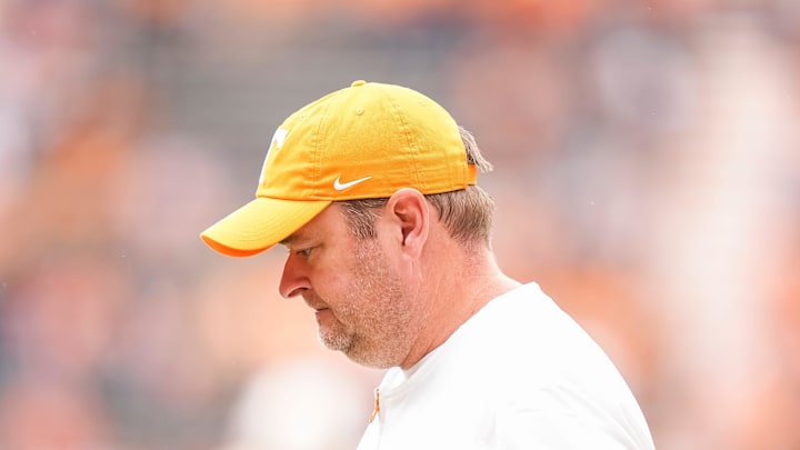 Tennessee head coach Josh Heupel before Tennessee's home opener against ETSU at Neyland Stadium in Knoxville, Tenn., on Sept. 6, 2025. Tennessee head coach Josh Heupel before Tennessee's home opener against ETSU at Neyland Stadium in Knoxville, Tenn., on Sept. 6, 2025.