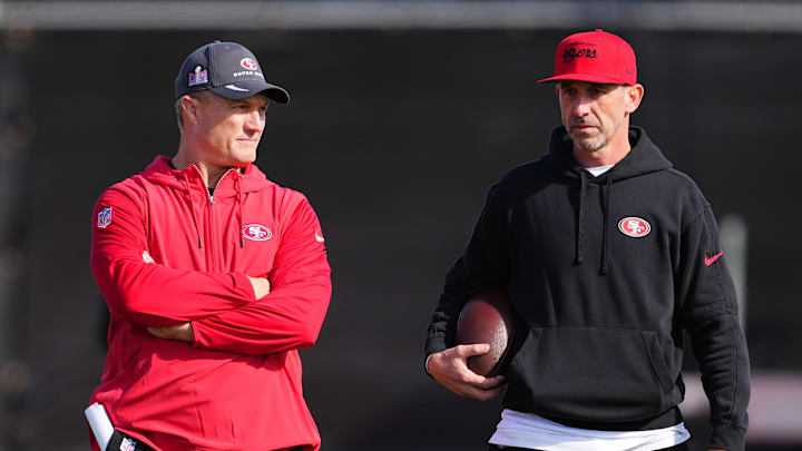 San Francisco 49ers general manager John Lynch (L) and head coach Kyle Shanahan (R)
