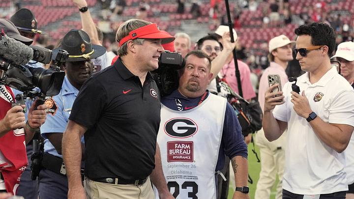 Sep 26, 2026; Athens, Georgia, USA; Georgia Bulldogs head coach Kirby Smart walks on the field after a game against the Oklahoma Sooners at Sanford Stadium. Mandatory Credit: Dale Zanine-Imagn Images Sep 26, 2026; Athens, Georgia, USA; Georgia Bulldogs head coach Kirby Smart walks on the field after a game against the Oklahoma Sooners at Sanford Stadium. Mandatory Credit: Dale Zanine-Imagn Images