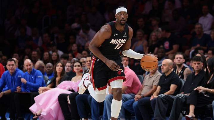 Oct 23, 2026; Miami, Florida, USA; Miami Heat center Bam Adebayo (13) dribbles the basketball against the Detroit Pistons during the first quarter at Kaseya Center. Mandatory Credit: Sam Navarro-Imagn Images Oct 23, 2026; Miami, Florida, USA; Miami Heat center Bam Adebayo (13) dribbles the basketball against the Detroit Pistons during the first quarter at Kaseya Center. Mandatory Credit: Sam Navarro-Imagn Images