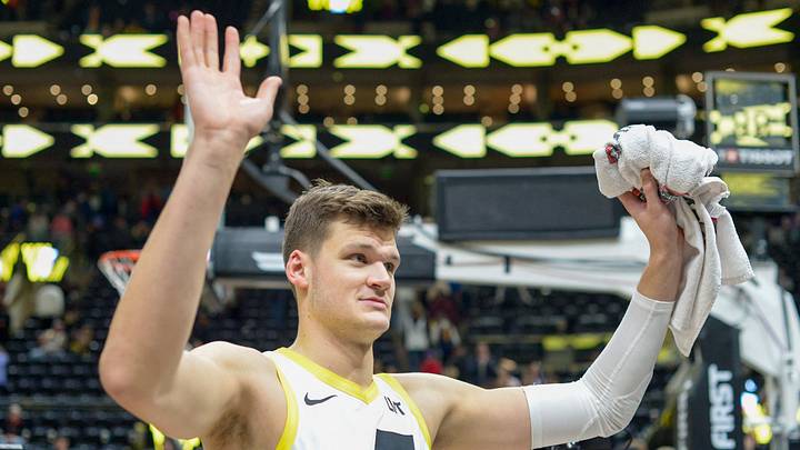 Nov 25, 2023; Salt Lake City, Utah, USA; Utah Jazz center Walker Kessler (24) thanks fans after defeating the New Orleans Pelicans at Delta Center. Mandatory Credit: Christopher Creveling-USA TODAY Sports