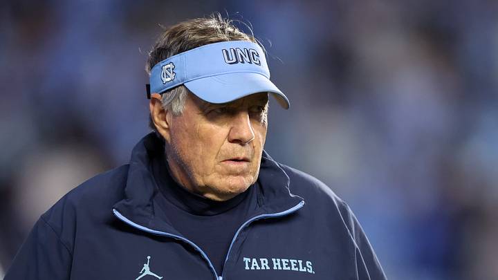 Oct 24, 2026; Chapel Hill, North Carolina, USA;  North Carolina Tar Heels head coach Bill Belichick before the game against Syracuse Orange at Kenan Stadium.  Mandatory Credit: Cory Knowlton-Imagn Images