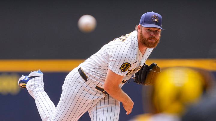Jun 28, 2026; Milwaukee, Wisconsin, USA;  Milwaukee Brewers pitcher Brandon Woodruff (53) during the game against the Chicago Cubs at American Family Field. Mandatory Credit: Jeff Hanisch-Imagn Images