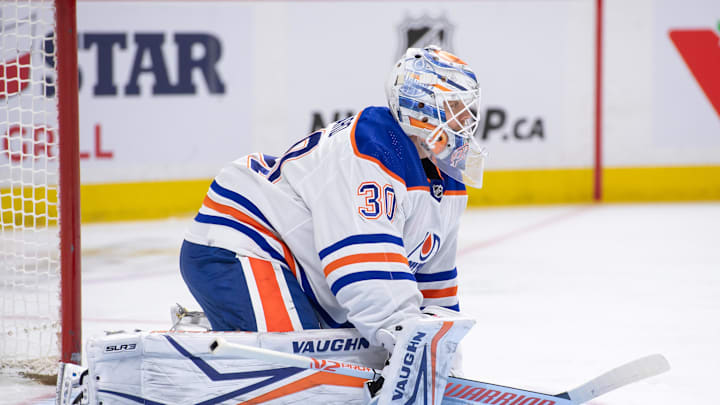 Edmonton Oilers goalie Calvin Pickard