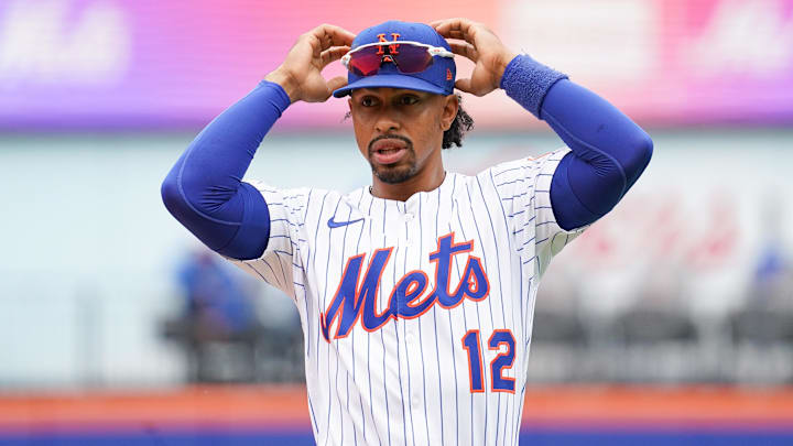 May 28, 2025; New York, New York, USA; New York Mets shortstop Francisco Lindor (12) warms up before the game against the Chicago White Sox at Citi Field. Mandatory Credit: Lucas Boland-Imagn Images May 28, 2025; New York, New York, USA; New York Mets shortstop Francisco Lindor (12) warms up before the game against the Chicago White Sox at Citi Field. Mandatory Credit: Lucas Boland-Imagn Images