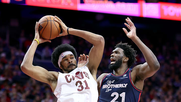 Jarrett Allen, Cleveland Cavaliers and Joel Embiid, Philadelphia 76ers