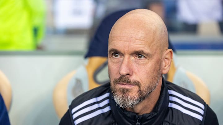 Erik ten Hag, Coach of Manchester United seen during the...
