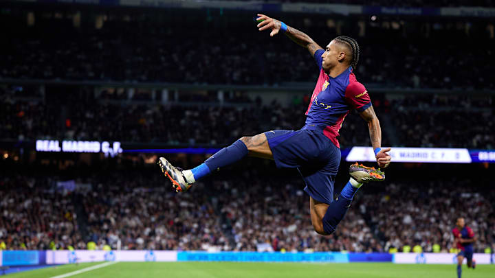Raphinha took flight after scoring Barca's fourth