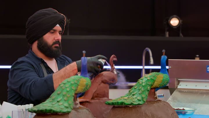IS IT CAKE? Jujhar Mann in episode 8 of IS IT CAKE? Cr. Courtesy of Netflix © 2024