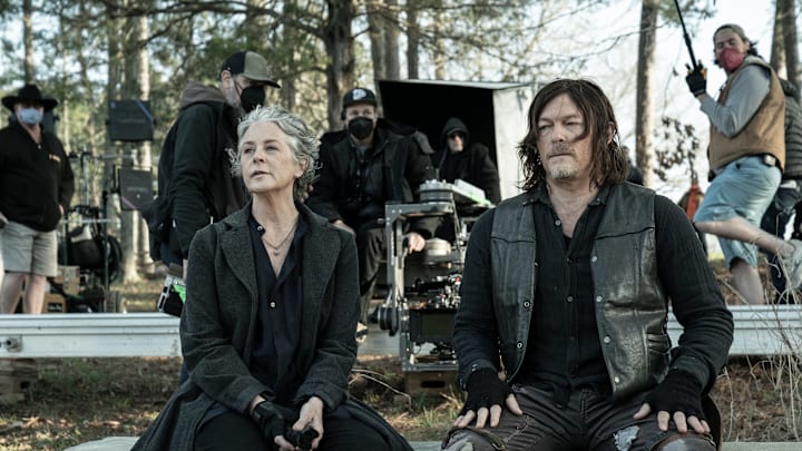 BTS, Norman Reedus as Daryl Dixon, Melissa McBride as Carol Peletier - The Walking Dead  Season 11, Episode 24 - Photo Credit: Jace Downs/AMC