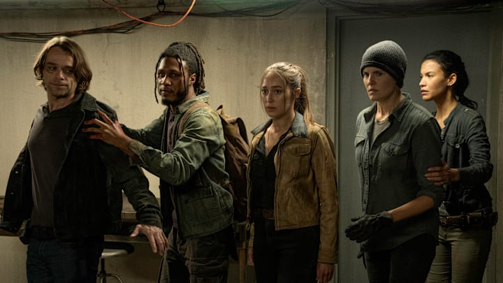Colby Hollman as Wes, Alycia Debnam-Carey as Alicia Clark, Maggie Grace as Althea, Danay Garcia as Luciana, Nick Stahl as Riley - Fear the Walking Dead _ Season 6, Episode 11 - Photo Credit: Ryan Green/AMC