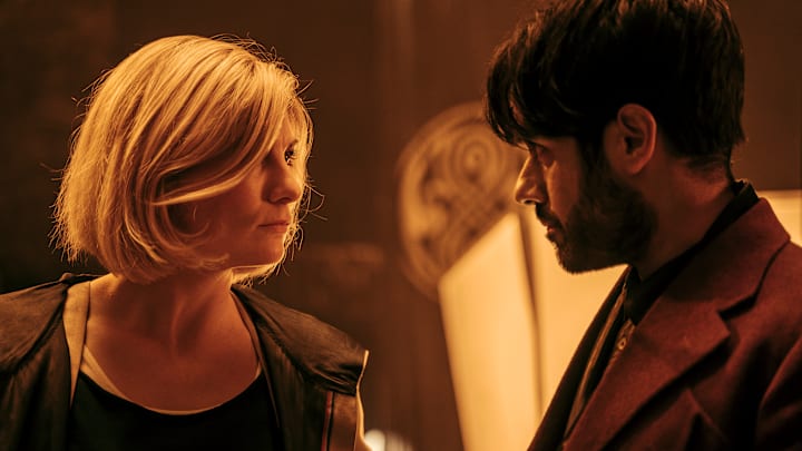 Jodie Whittaker as The Doctor, Sacha Dhawan as The Master.