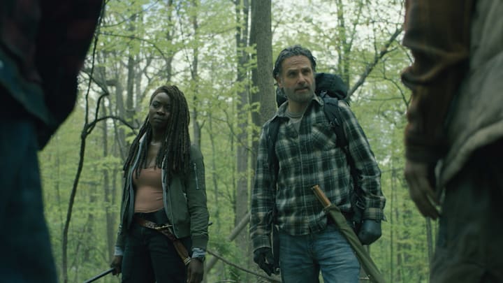 Danai Gurira as Michonne, Andrew Lincoln as Rick Grimes - The Walking Dead: The Ones Who Live _ Season 1, Episode 5 - Photo Credit: AMC