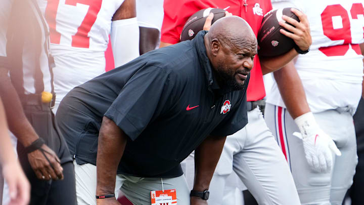Sep 2, 2023; Bloomington, Indiana, USA; Ohio State Buckeyes defensive line coach Larry Johnson