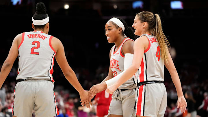 Feb 14, 2024; Columbus, Ohio, USA; Ohio State Buckeyes guard Taylor Thierry (2), Ohio State Buckeyes