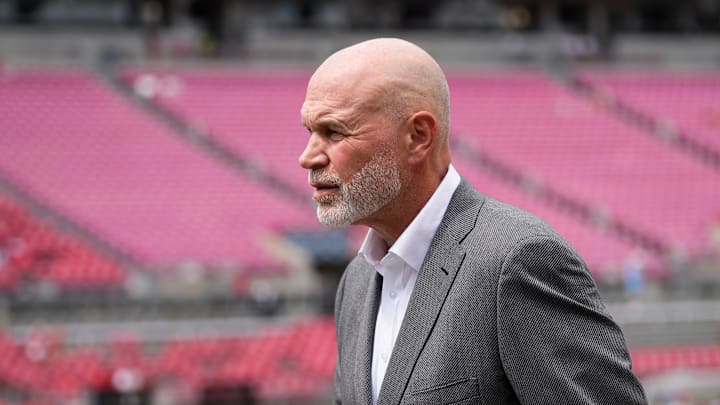 Aug 31, 2024; Columbus, OH, USA; Ohio State Buckeyes defensive coordinator Jim Knowles enters Ohio Stadium prior to the NCAA football game against the Akron Zips. Aug 31, 2024; Columbus, OH, USA; Ohio State Buckeyes defensive coordinator Jim Knowles enters Ohio Stadium prior to the NCAA football game against the Akron Zips.