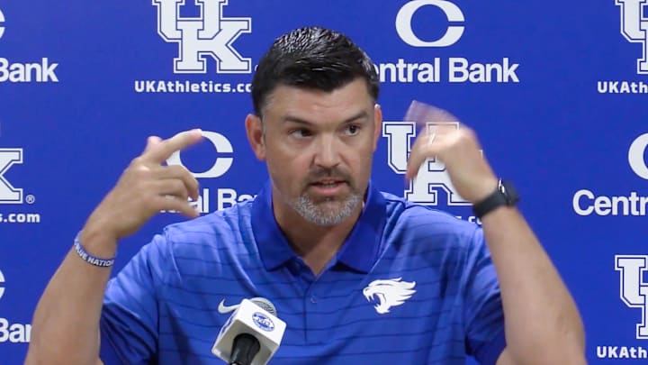 Kentucky football Defensive Coordinator Brad White on Aug. 1,, 2025. Kentucky football Defensive Coordinator Brad White on Aug. 1,, 2025.