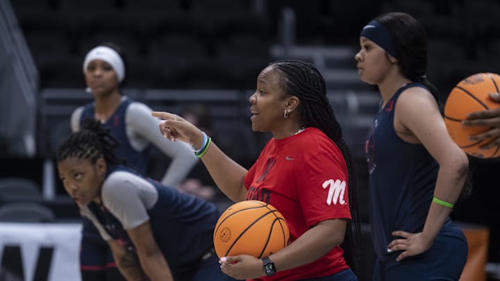 Mar 23, 2023; Seattle, Washington, USA; Old Miss Rebels head coach Yolett McPhee-McCuin leads