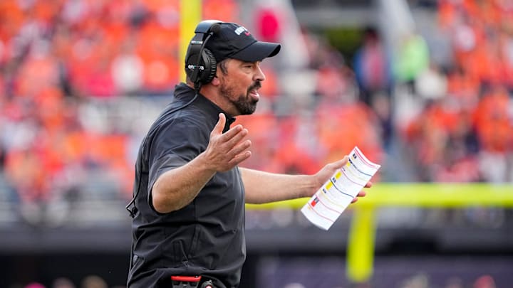 Ohio State Buckeyes head coach Ryan Day reacts during the second half of the NCAA football game against the Illinois Fighting Illini at Gies Memorial Stadium in Champaign on Oct. 11, 2025. Ohio State won 34-16.