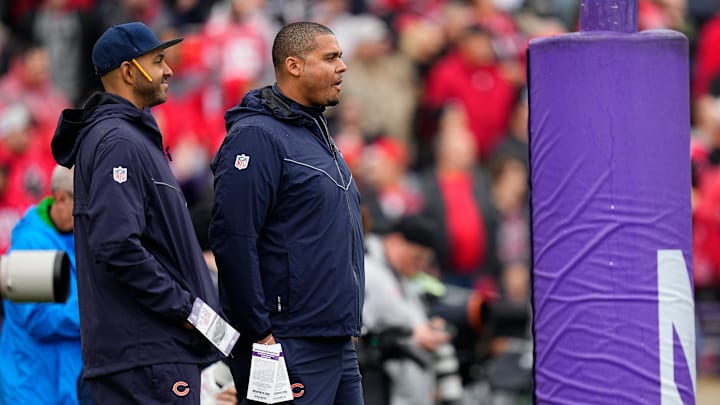 Ian Cunningham and Ryan Poles scout out the talent at a regional combine hosted by Northwestern.