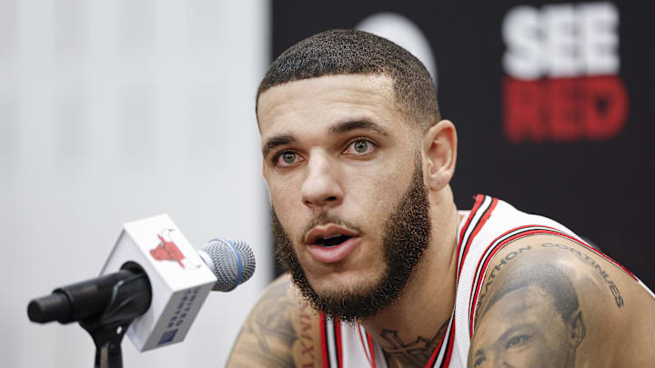 Chicago Bulls guard Lonzo Ball (2) during Media Day. 