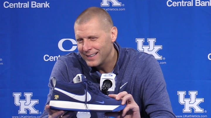 Kentucky head coach Mark Pope talked about team's player-exclusive Nike sneakers.