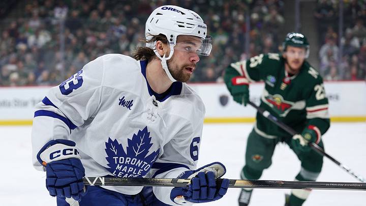 Mar 15, 2026; Saint Paul, Minnesota, USA; Toronto Maple Leafs forward Matias Maccelli skates for the puck against the Minnesota Wild at Grand Casino Arena. Mandatory Credit: Matt Krohn-Imagn Images Mar 15, 2026; Saint Paul, Minnesota, USA; Toronto Maple Leafs forward Matias Maccelli skates for the puck against the Minnesota Wild at Grand Casino Arena. Mandatory Credit: Matt Krohn-Imagn Images