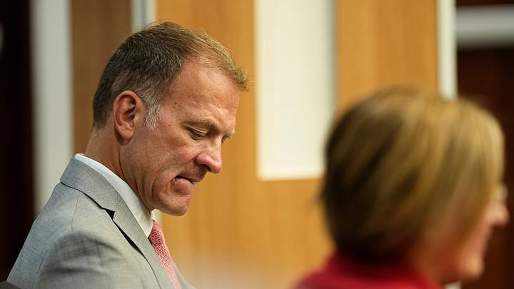 Athletic director Ross Bjork attends the Ohio State University Board of Trustees meeting at the Longaberger Alumni House on Aug. 20, 2025. Athletic director Ross Bjork attends the Ohio State University Board of Trustees meeting at the Longaberger Alumni House on Aug. 20, 2025.