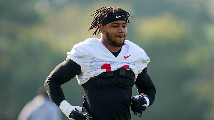 Ohio State Buckeyes linebacker C.J. Hicks (11) runs during football training camp at the Woody Hayes Athletic Center on Aug. 1, 2025. Ohio State Buckeyes linebacker C.J. Hicks (11) runs during football training camp at the Woody Hayes Athletic Center on Aug. 1, 2025.