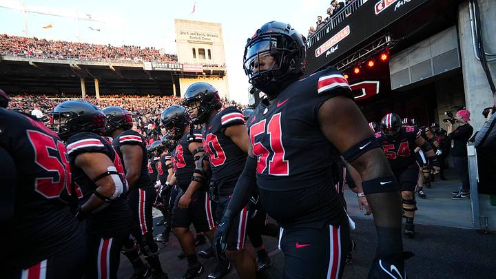Sep 24, 2022; Columbus, Ohio, USA; Wearing black uniforms, the Ohio State Buckeyes prepare to take the field for warm-ups prior to the NCAA Division I football game against the Wisconsin Badgers at Ohio Stadium. Mandatory Credit: Adam Cairns-The Columbus Dispatch
Ncaa Football Wisconsin Badgers At Ohio State Buckeyes Sep 24, 2022; Columbus, Ohio, USA; Wearing black uniforms, the Ohio State Buckeyes prepare to take the field for warm-ups prior to the NCAA Division I football game against the Wisconsin Badgers at Ohio Stadium. Mandatory Credit: Adam Cairns-The Columbus Dispatch
Ncaa Football Wisconsin Badgers At Ohio State Buckeyes