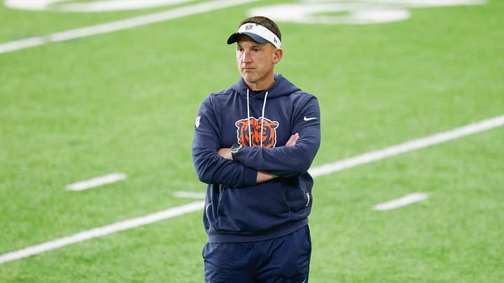 May 8, 2026; Lake Forest, IL, USA; Chicago Bears defensive coordinator Dennis Allen looks on during Rookie Minicamp at Halas Hall. Mandatory Credit: Kamil Krzaczynski-Imagn Images May 8, 2026; Lake Forest, IL, USA; Chicago Bears defensive coordinator Dennis Allen looks on during Rookie Minicamp at Halas Hall. Mandatory Credit: Kamil Krzaczynski-Imagn Images