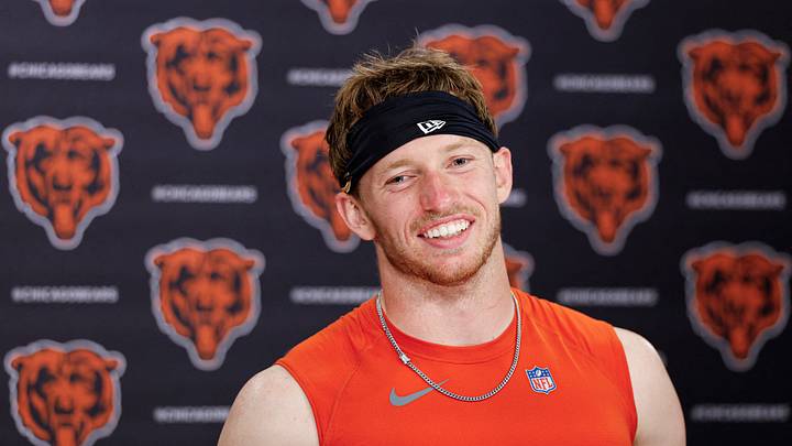Jun 11, 2026; Lake Forest, IL, USA; Chicago Bears defensive back Dillon Thieneman (31) speaks during Minicamp at Halas Hall. Mandatory Credit: Kamil Krzaczynski-Imagn Images