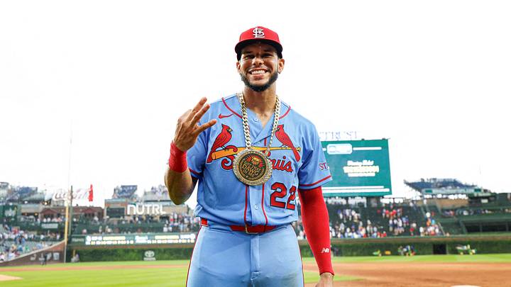 Aug 15, 2026; Chicago, Illinois, USA; St. Louis Cardinals left fielder Joshua Baez (22) celebrates after a baseball game against the Chicago Cubs at Wrigley Field. Mandatory Credit: Kamil Krzaczynski-Imagn Images TPX IMAGES OF THE DAY Aug 15, 2026; Chicago, Illinois, USA; St. Louis Cardinals left fielder Joshua Baez (22) celebrates after a baseball game against the Chicago Cubs at Wrigley Field. Mandatory Credit: Kamil Krzaczynski-Imagn Images TPX IMAGES OF THE DAY