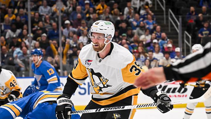 Apr 14, 2026; St. Louis, Missouri, USA; Pittsburgh Penguins right wing Anthony Mantha (39) reacts after scoring against the St. Louis Blues during the first period at Enterprise Center. Mandatory Credit: Connor Hamilton-Imagn Images Apr 14, 2026; St. Louis, Missouri, USA; Pittsburgh Penguins right wing Anthony Mantha (39) reacts after scoring against the St. Louis Blues during the first period at Enterprise Center. Mandatory Credit: Connor Hamilton-Imagn Images