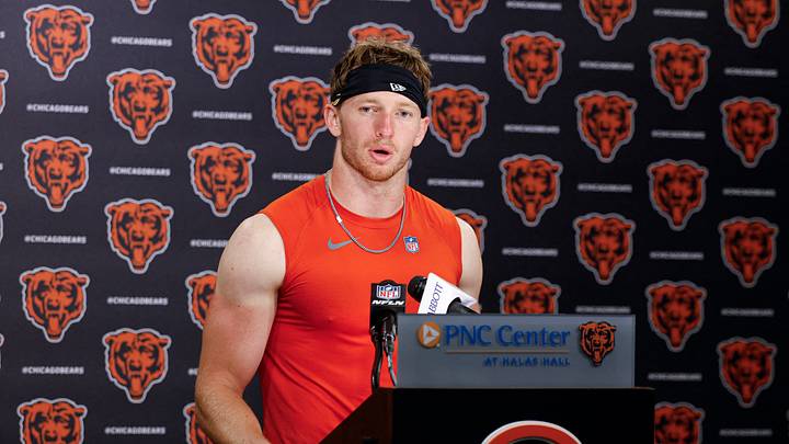 Jun 11, 2026; Lake Forest, IL, USA; Chicago Bears defensive back Dillon Thieneman (31) speaks during Minicamp at Halas Hall. Mandatory Credit: Kamil Krzaczynski-Imagn Images Jun 11, 2026; Lake Forest, IL, USA; Chicago Bears defensive back Dillon Thieneman (31) speaks during Minicamp at Halas Hall. Mandatory Credit: Kamil Krzaczynski-Imagn Images