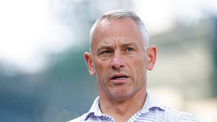 Jul 3, 2025; Chicago, Illinois, USA; Chicago Cubs president of baseball operations Jed Hoyer speaks before a baseball game between the Chicago Cubs and Cleveland Guardians at Wrigley Field. Mandatory Credit: Kamil Krzaczynski-Imagn Images Jul 3, 2025; Chicago, Illinois, USA; Chicago Cubs president of baseball operations Jed Hoyer speaks before a baseball game between the Chicago Cubs and Cleveland Guardians at Wrigley Field. Mandatory Credit: Kamil Krzaczynski-Imagn Images