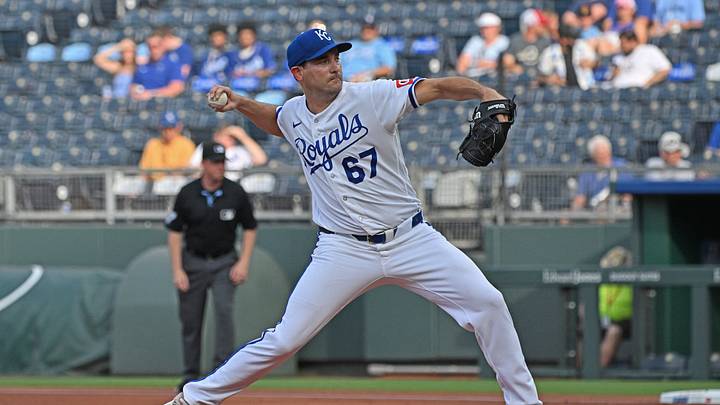 Jul 1, 2026; Kansas City, Missouri, USA; Kansas City Royals starting pitcher Seth Lugo (67) throws a pitch in the first inning against the Tampa Bay Rays at Kauffman Stadium. Mandatory Credit: Peter Aiken-Imagn Images Jul 1, 2026; Kansas City, Missouri, USA; Kansas City Royals starting pitcher Seth Lugo (67) throws a pitch in the first inning against the Tampa Bay Rays at Kauffman Stadium. Mandatory Credit: Peter Aiken-Imagn Images
